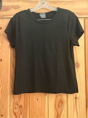 Olivia Rae Black Ribbed Short-Sleeve Tee